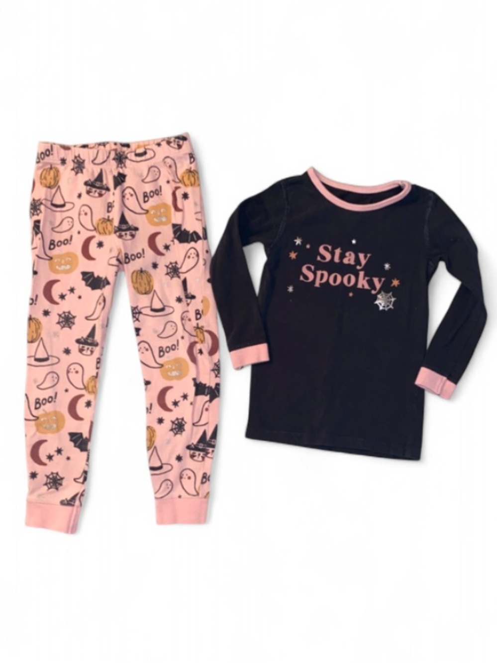 Cotton On Kids "Stay Spooky" Pajama Set - Black & Pink